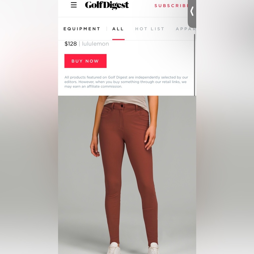 Terracotta Straight Leg Pants with Slim Fit and Mid Rise